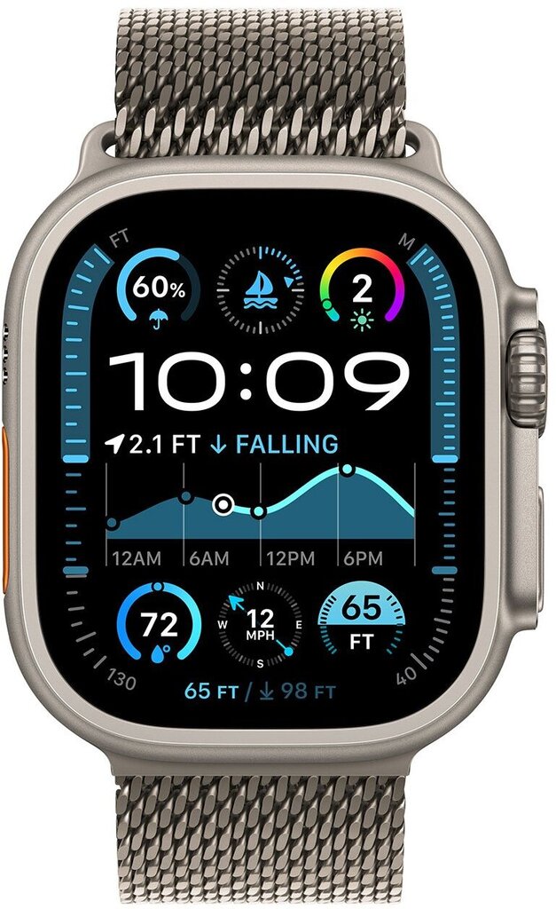 Смарт-годинник Apple Watch Ultra 2 GPS + Cellular 49mm Natural Titanium Case with Natural Titanium Milanese Loop - S (MX4M3UL/A)