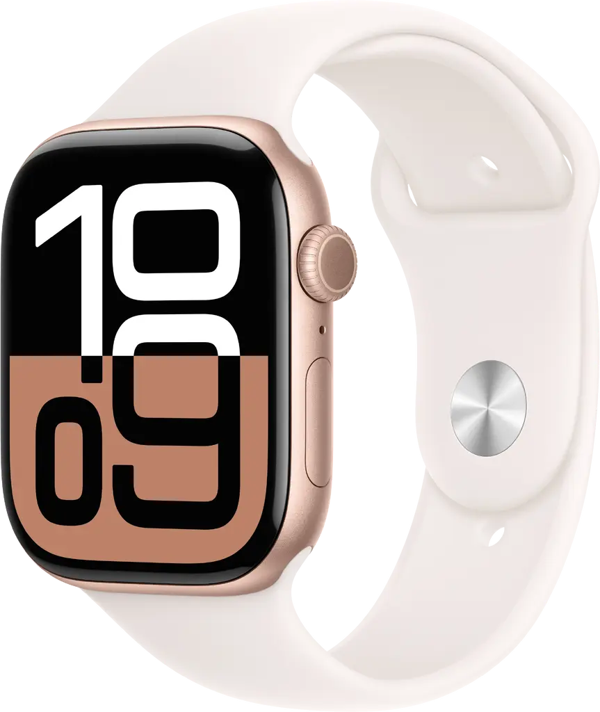 Смарт-годинник Apple Watch Series 10 GPS + Cellular 46mm Rose Gold Aluminium Case with Light Blush Sport Band - M/L (MWY73QH/A)